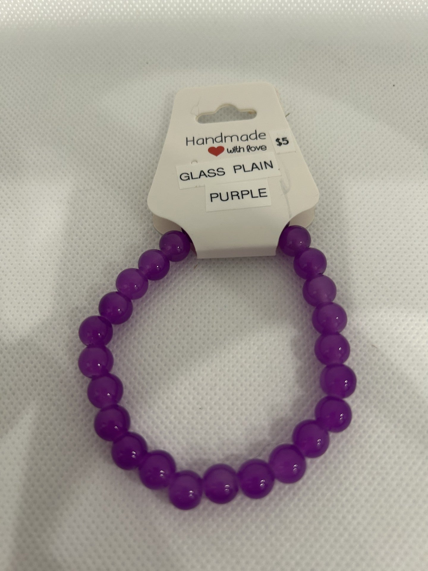 Glass Plain Purple Beads