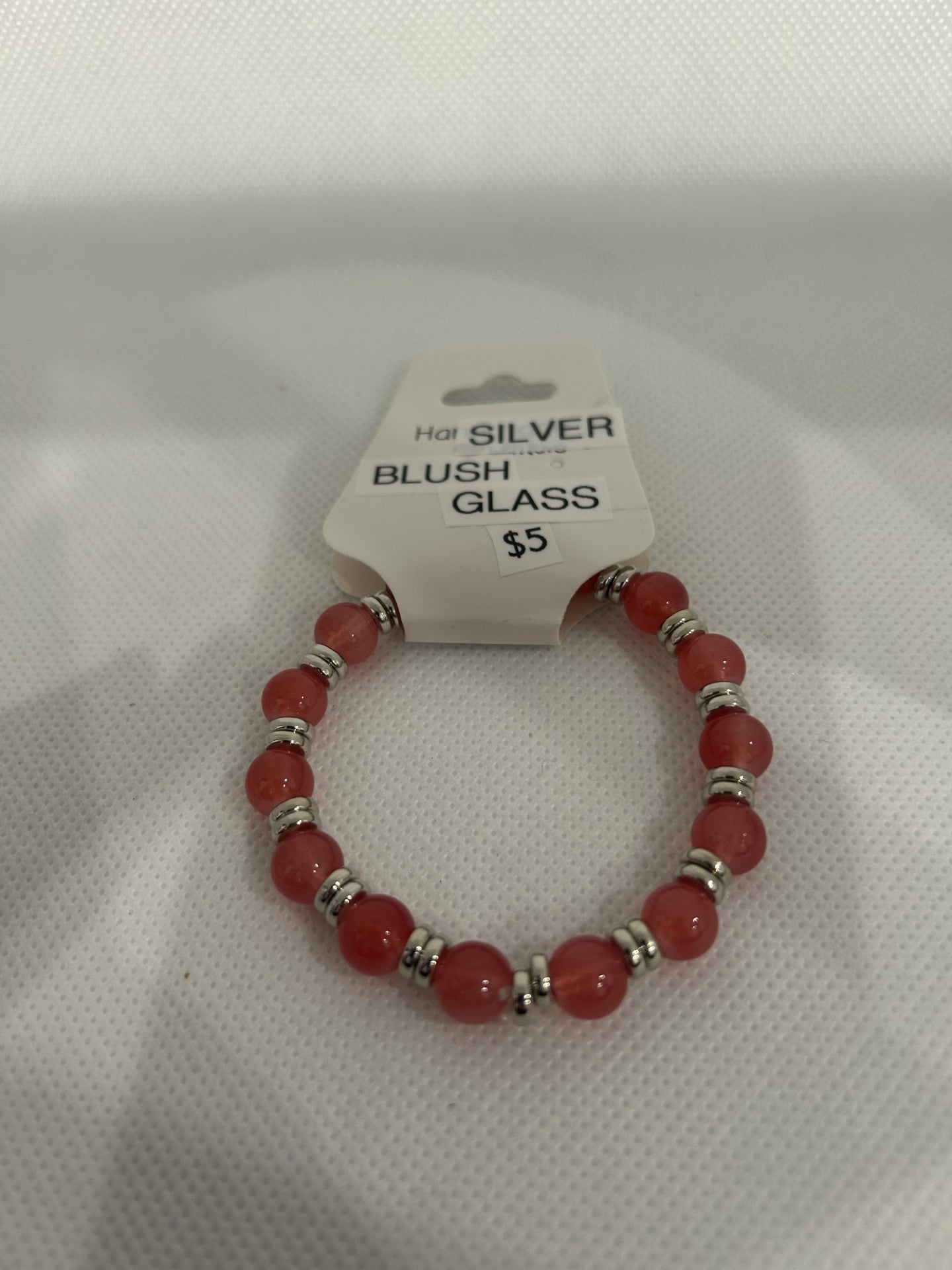 Silver Blush Glass Beads