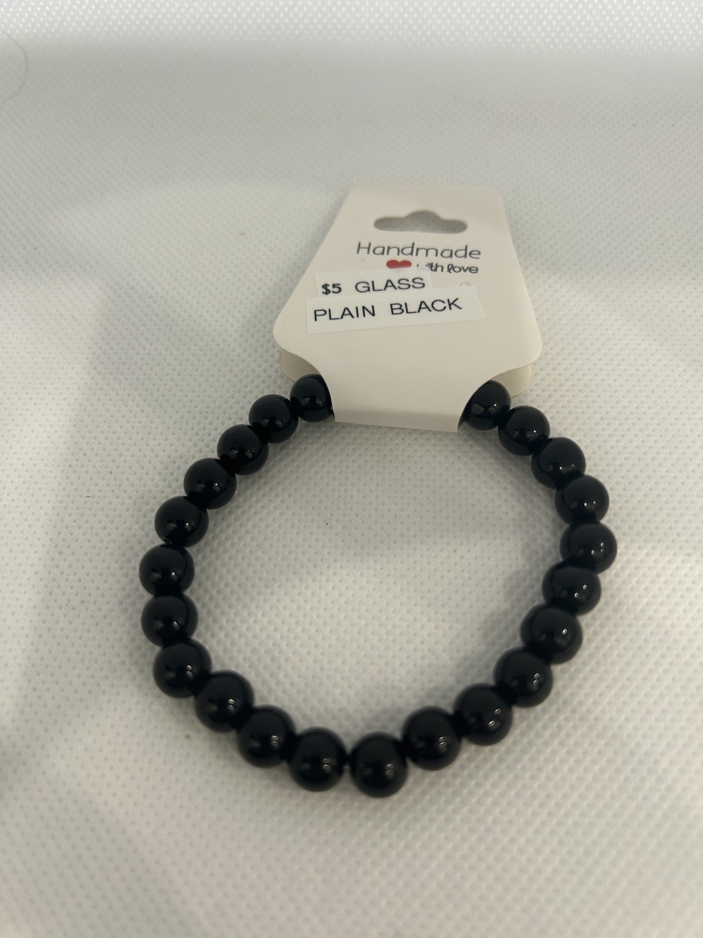 Glass Plain Black Beads
