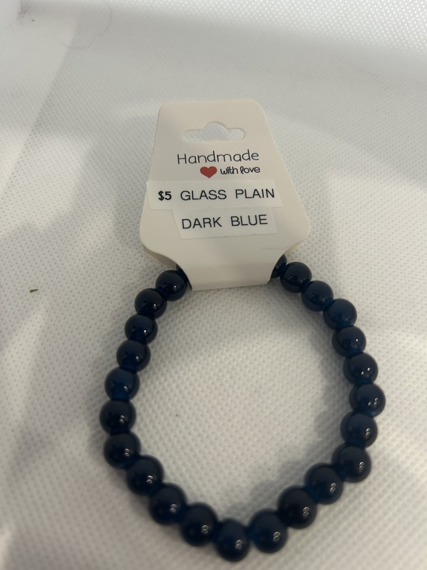 Glass plain dark blue beads