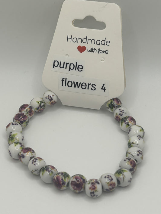 Purple Flowers 4 Bracelet