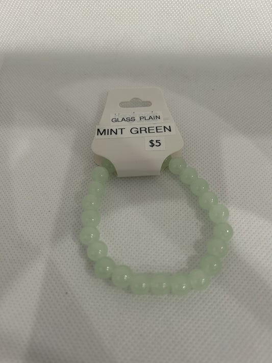 Glass Plain Mint Green beads