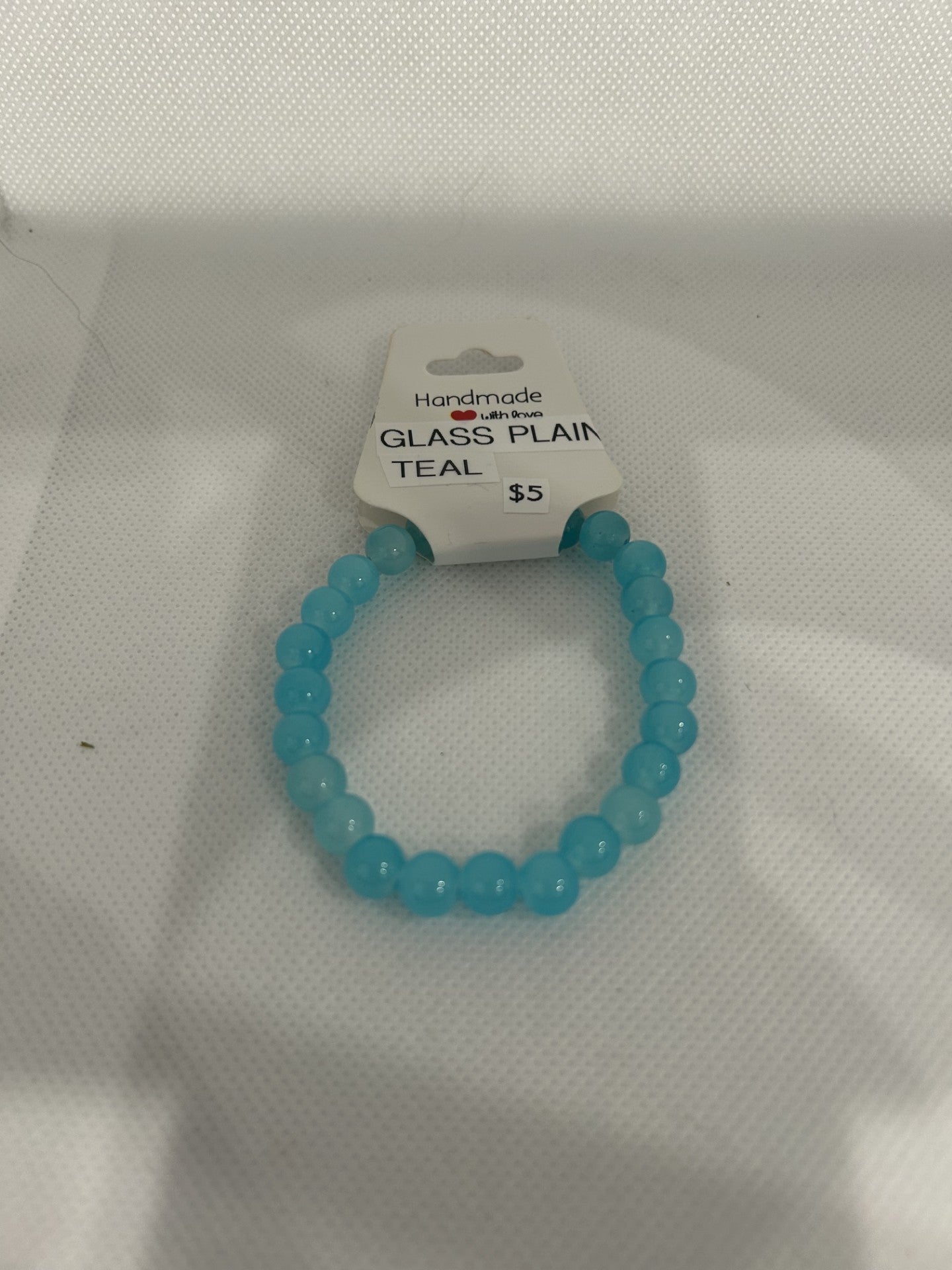 Glass Plain Teal Beads