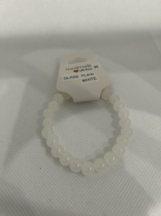 Glass Plain White Beads