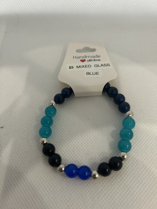 Mixed Glass Blue Beads