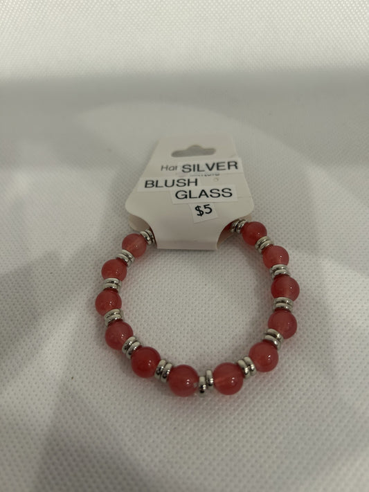 Silver Blush Glass Beads