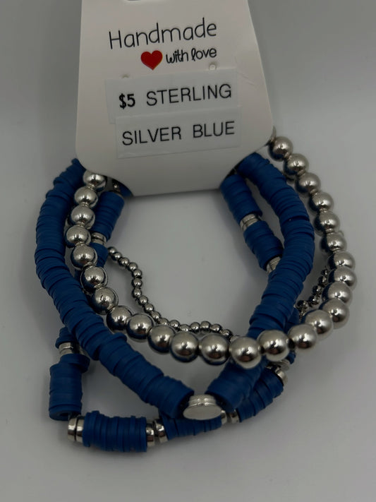 Sterling Silver Blue Set