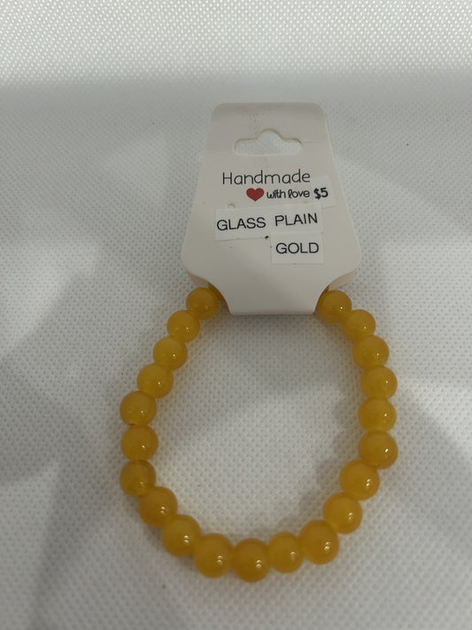 Glass Plain Gold Beads