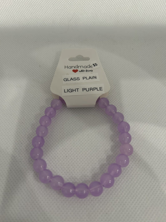 Glass plain light purple beads