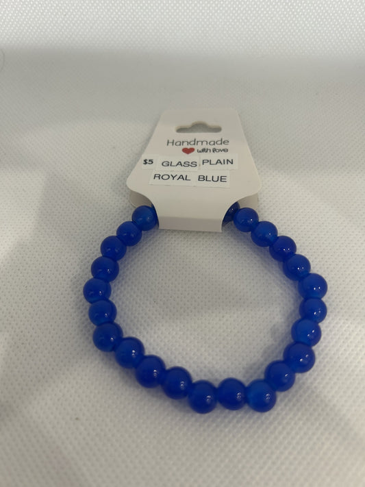 Glass Plain Royal Blue Beads